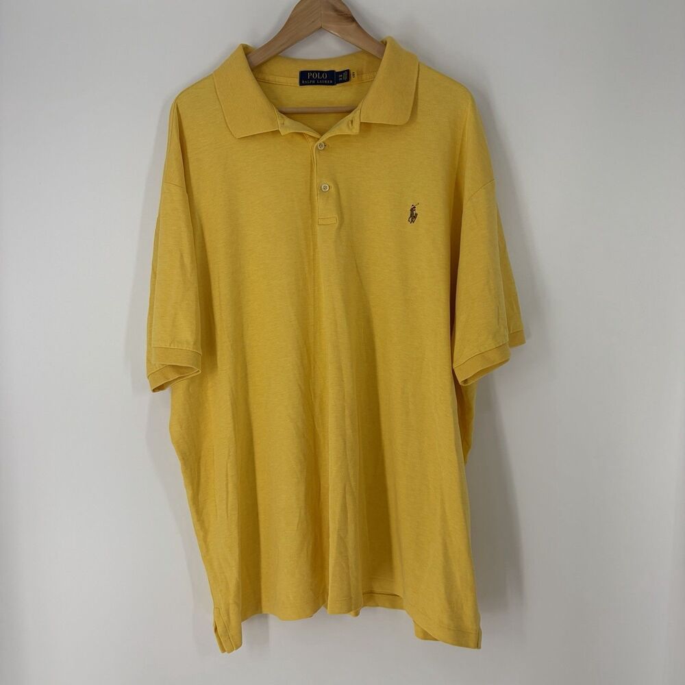 Polo Ralph Lauren Shirt Size 3XB Mens Yellow Soft Cotton Preppy Golf Casual